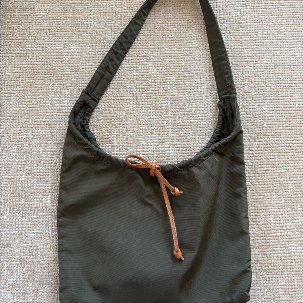 Miu Miu Dark Green Hobo Bag with Tan Accent